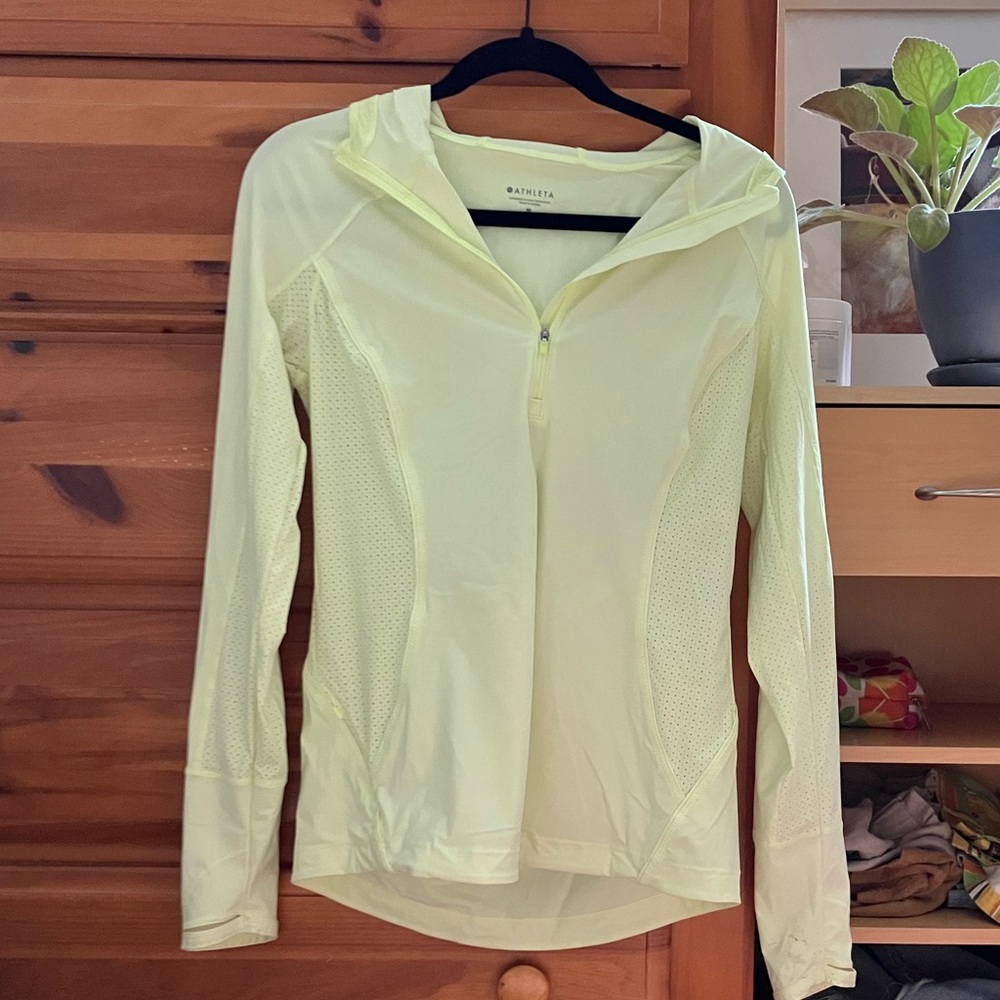 Neon yellow Athleta half-zip